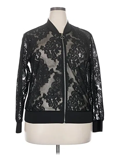 Pre-owned Shein Curve Track Jacket In Black