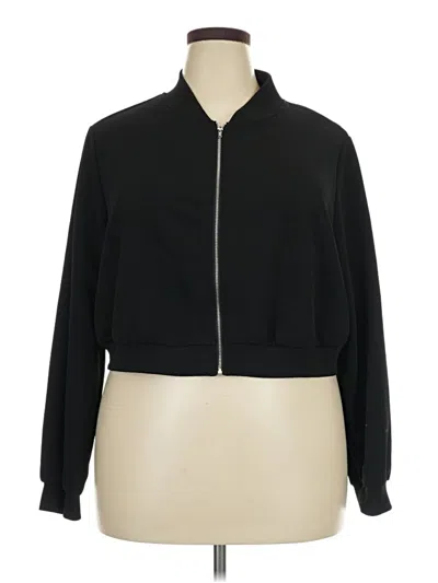 Pre-owned Shein Curve Track Jacket In Black