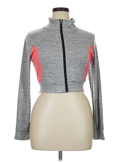 Pre-owned Shein Curve Track Jacket In Gray
