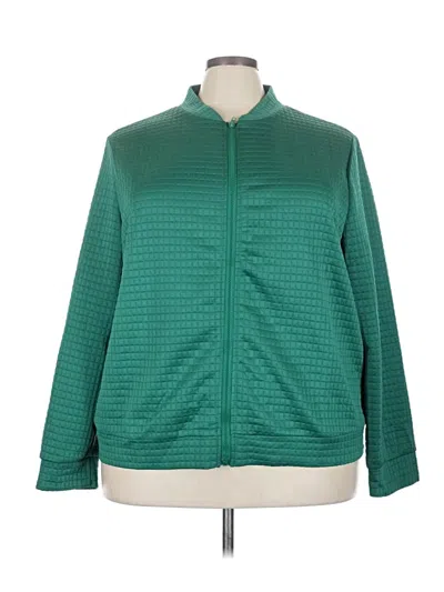 Pre-owned Shein Curve Track Jacket In Green