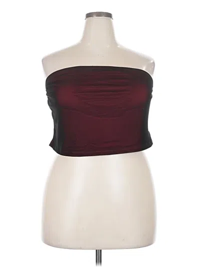 Pre-owned Shein Curve Tube Top Burgundy Strapless Neckline Tops