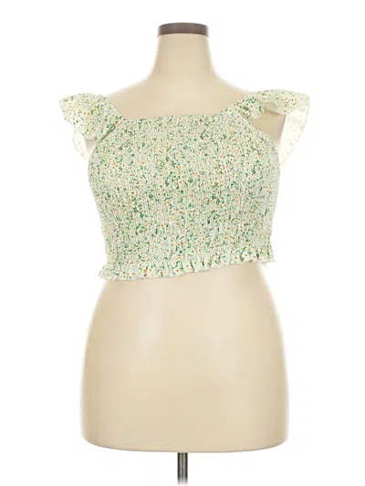 Pre-owned Shein Curve Tube Top Green Strapless Neckline Tops