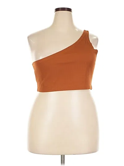 Pre-owned Shein Curve Tube Top Orange One Shoulder Neckline Tops