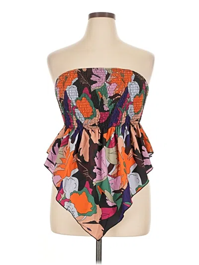 Pre-owned Shein Curve Tube Top Purple Strapless Neckline Tops