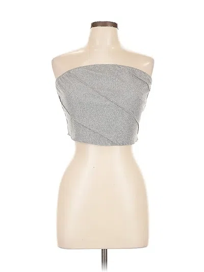 Pre-owned Shein Curve Tube Top Silver Strapless Neckline Tops