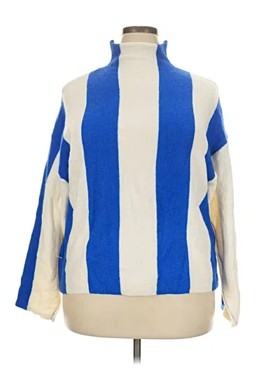 Pre-owned Shein Curve Turtleneck Sweater In Blue
