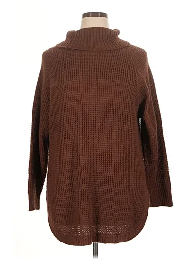 Pre-owned Shein Curve Turtleneck Sweater In Brown