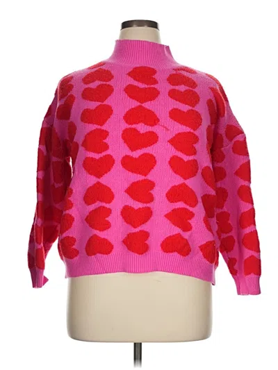 Pre-owned Shein Curve Turtleneck Sweater In Pink