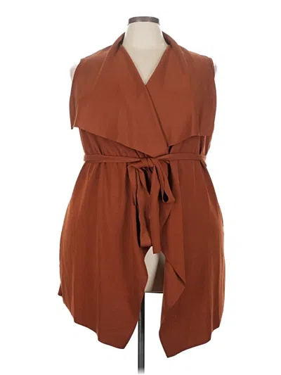 Pre-owned Shein Curve Vest In Brown