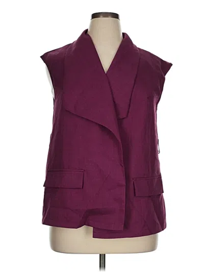 Pre-owned Shein Curve Vest In Burgundy