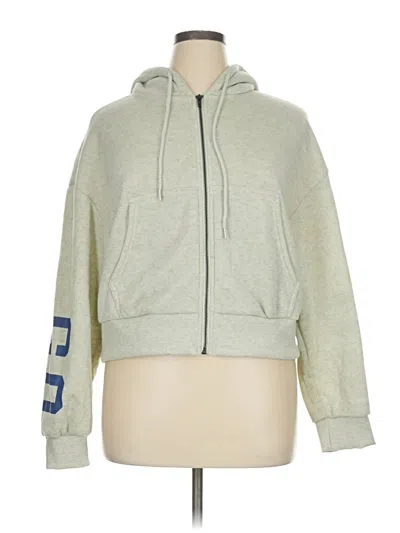 Pre-owned Shein Curve Zip Up Hoodie In White