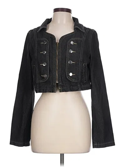 Pre-owned Shein Denim Jacket In Black