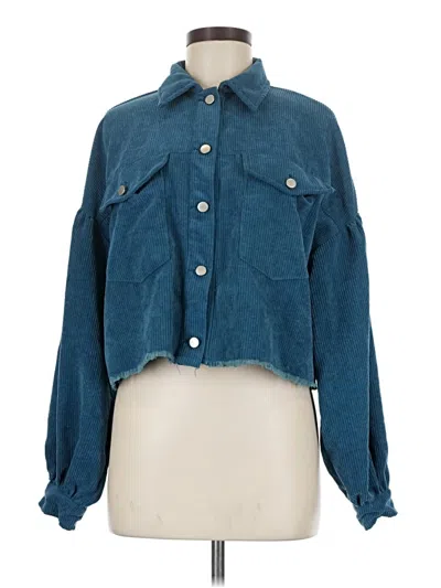 Pre-owned Shein Denim Jacket In Teal