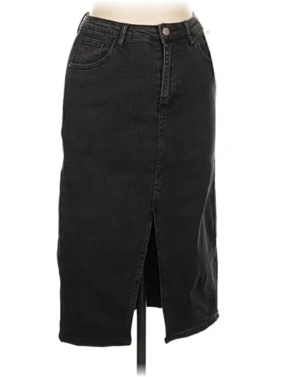 Shein Denim Skirt In Black