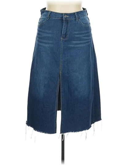 Pre-owned Shein Denim Skirt In Blue