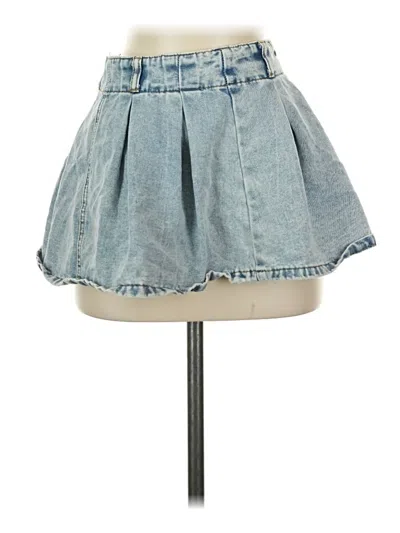Pre-owned Shein Denim Skirt In Blue