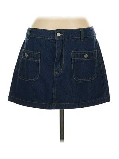Pre-owned Shein Denim Skirt In Blue