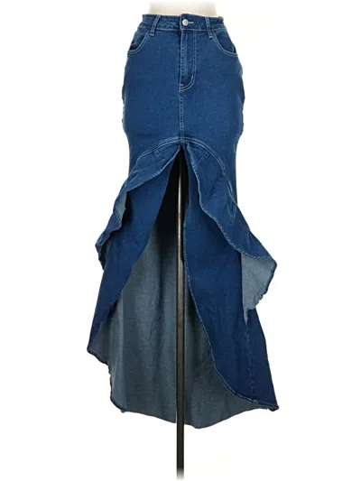 Pre-owned Shein Denim Skirt In Blue