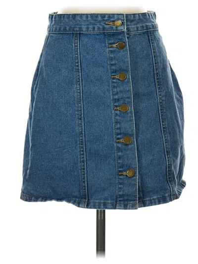 Pre-owned Shein Denim Skirt In Blue
