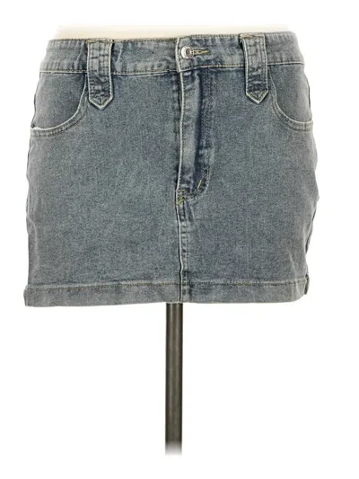Pre-owned Shein Denim Skirt In Blue