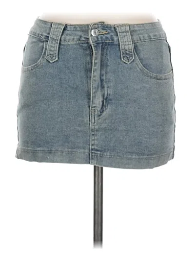 Pre-owned Shein Denim Skirt In Blue