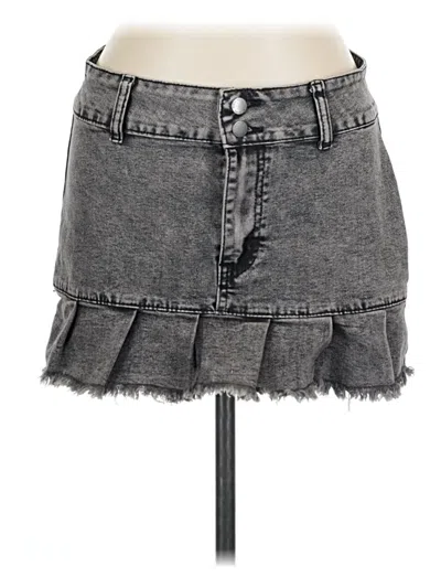 Pre-owned Shein Denim Skirt In Gray