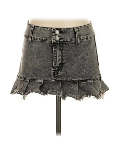 Pre-owned Shein Denim Skirt In Gray