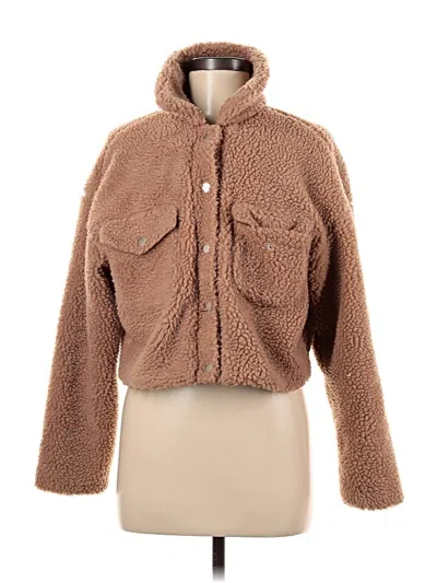 Pre-owned Shein Faux Fur Jacket In Brown