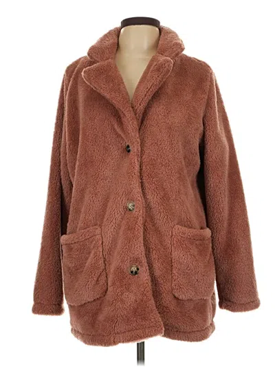 Pre-owned Shein Faux Fur Jacket In Brown