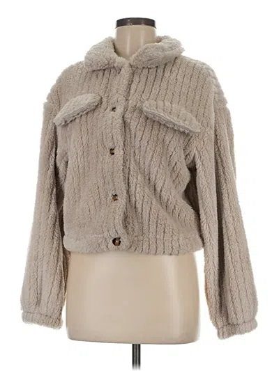 Pre-owned Shein Faux Fur Jacket In Gray