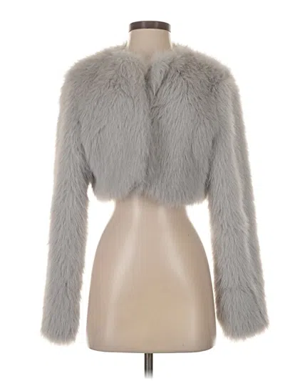 Pre-owned Shein Faux Fur Jacket In Gray