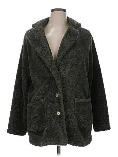 Pre-owned Shein Faux Fur Jacket In Green