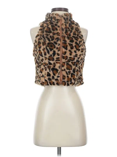 Pre-owned Shein Faux Fur Vest In Brown