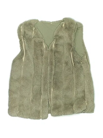 Pre-owned Shein Kids' Faux Fur Vest In Green