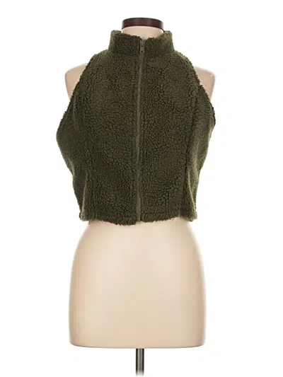 Pre-owned Shein Faux Fur Vest In Green