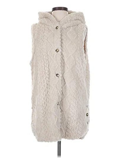 Pre-owned Shein Faux Fur Vest In Ivory