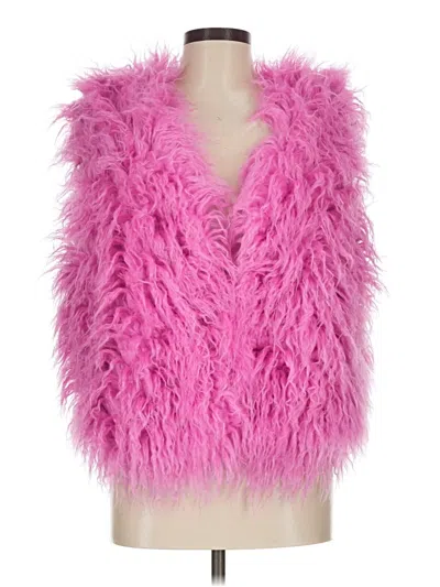 Pre-owned Shein Faux Fur Vest In Pink