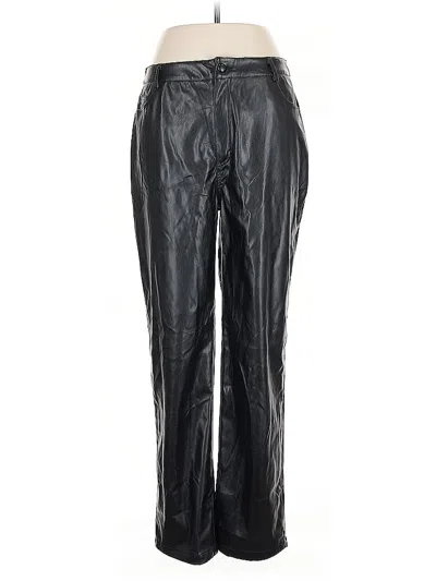 Pre-owned Shein Faux Leather Pants In Black