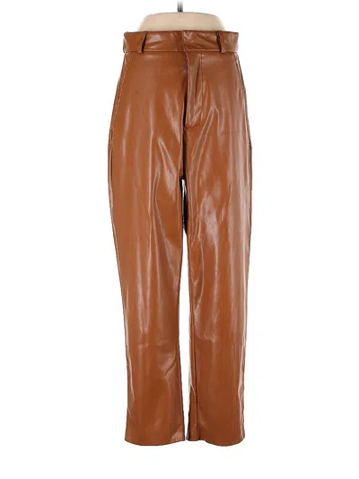Pre-owned Shein Faux Leather Pants In Brown