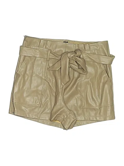 Pre-owned Shein Faux Leather Shorts In Tan