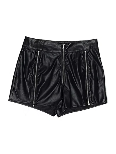 Pre-owned Shein Faux Leather Skirt In Black