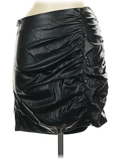 Shein Faux Leather Skirt In Black