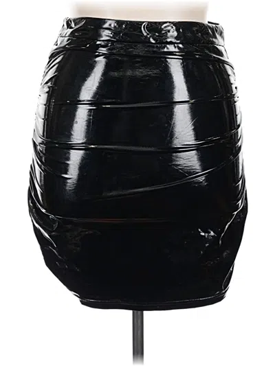 Shein Faux Leather Skirt In Black