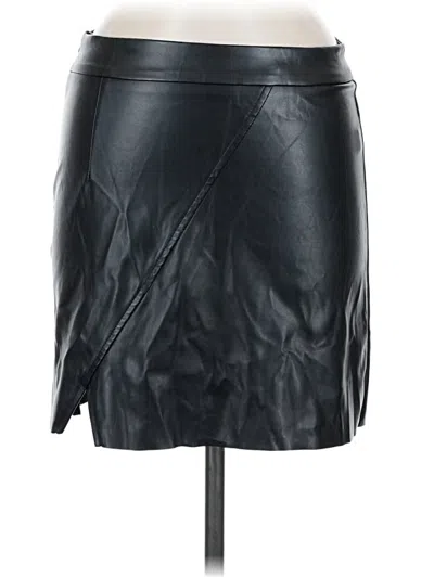 Pre-owned Shein Faux Leather Skirt In Black