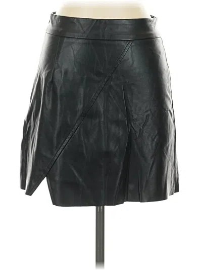 Pre-owned Shein Faux Leather Skirt In Black