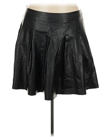 Pre-owned Shein Faux Leather Skirt In Black