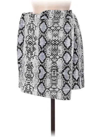 Pre-owned Shein Faux Leather Skirt In Silver