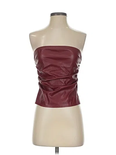 Pre-owned Shein Faux Leather Top Burgundy Tops