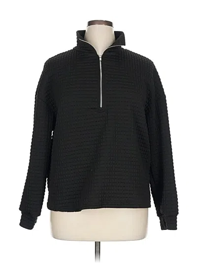 Pre-owned Shein Fleece Jacket In Black
