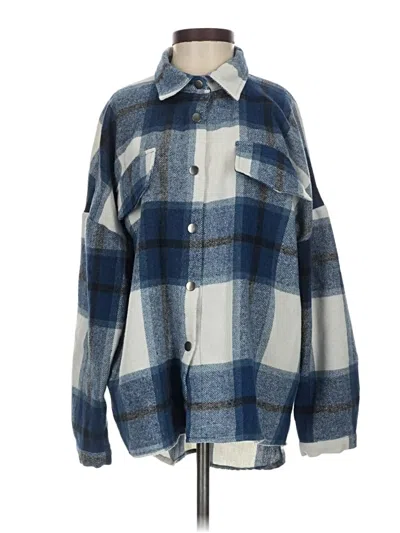 Pre-owned Shein Fleece Jacket In Blue